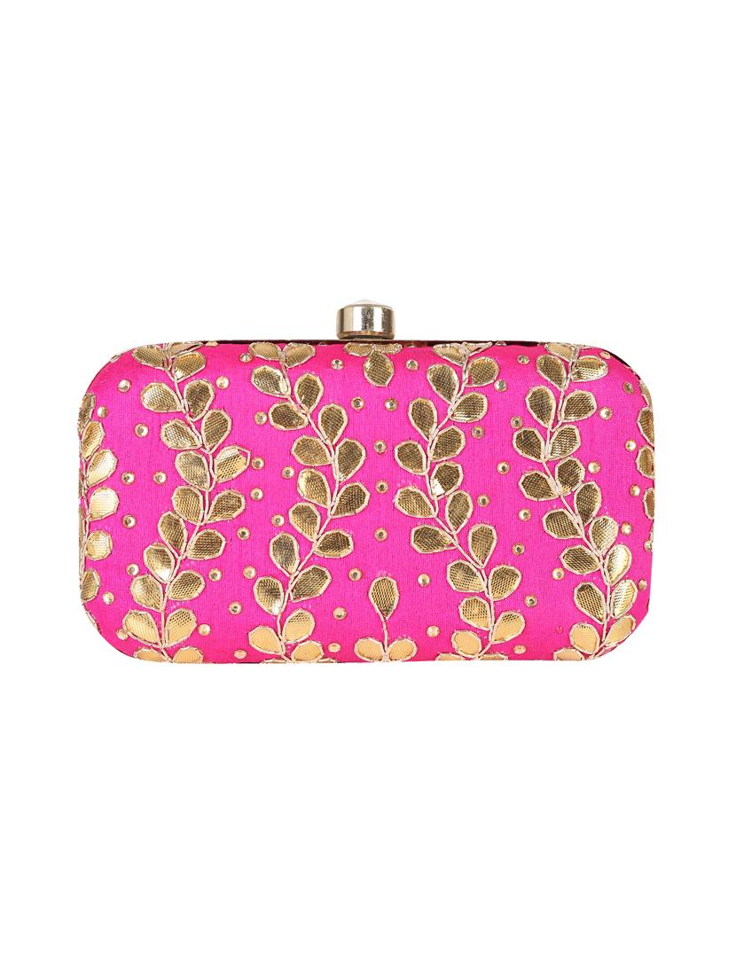 pink metal clutch - 14170573 - Standard Image - 3