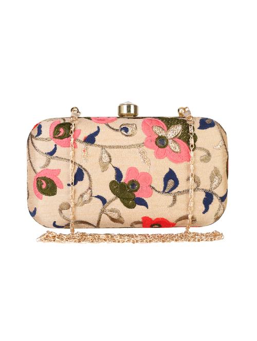 beige metal clutch - 14170574 - Standard Image - 0