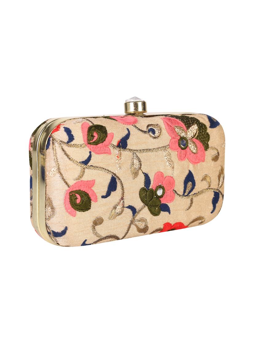 beige metal clutch - 14170574 - Standard Image - 3