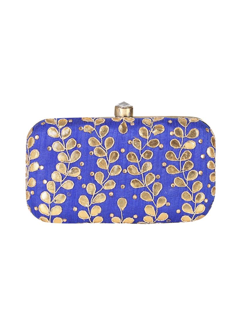 blue metal clutch - 14170575 - Standard Image - 3