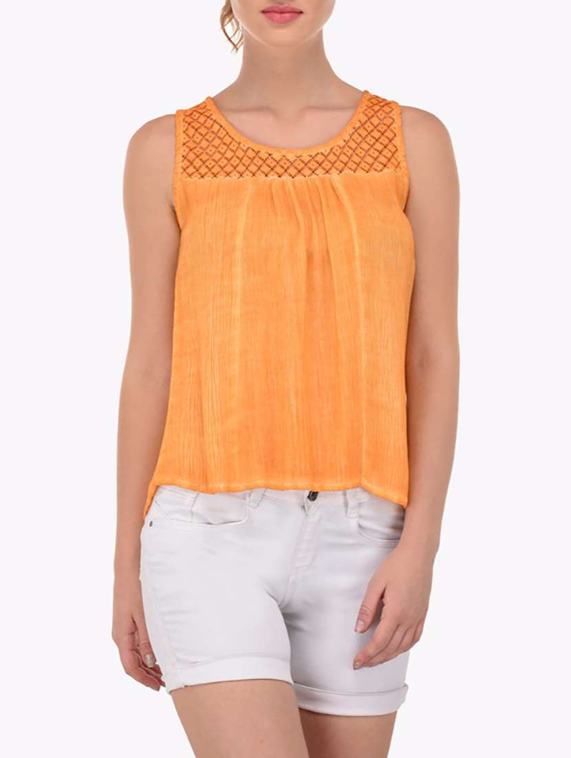 women's straight round neck top