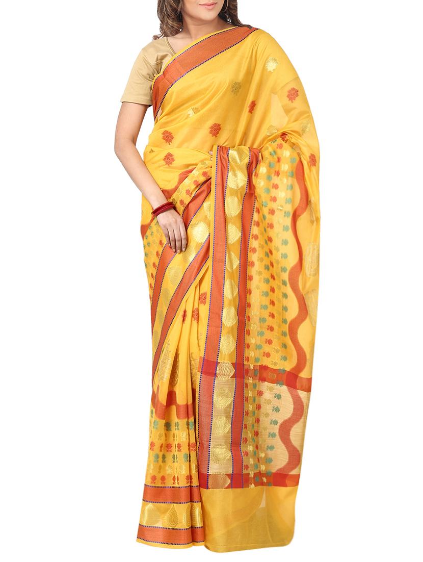 zari motifs woven saree with blouse - 14173651 - Zoom Image - 0