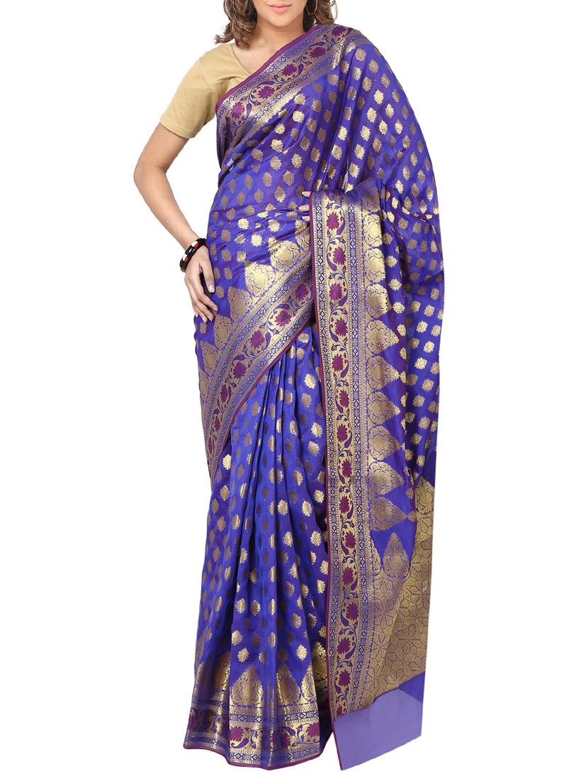 zari motifs banarasi saree with blouse - 14173662 - Zoom Image - 0