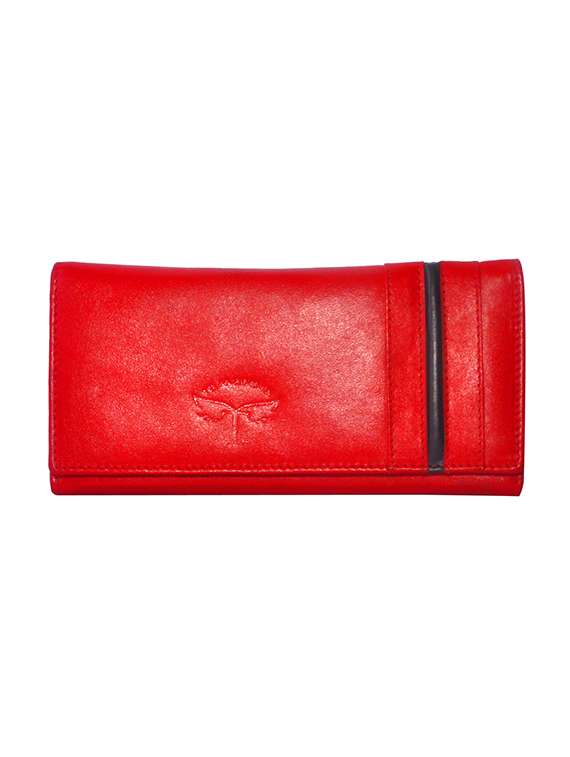 red leather regular clutch