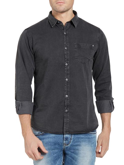 black cotton casual shirt - 14181534 -  Standard Image - 0