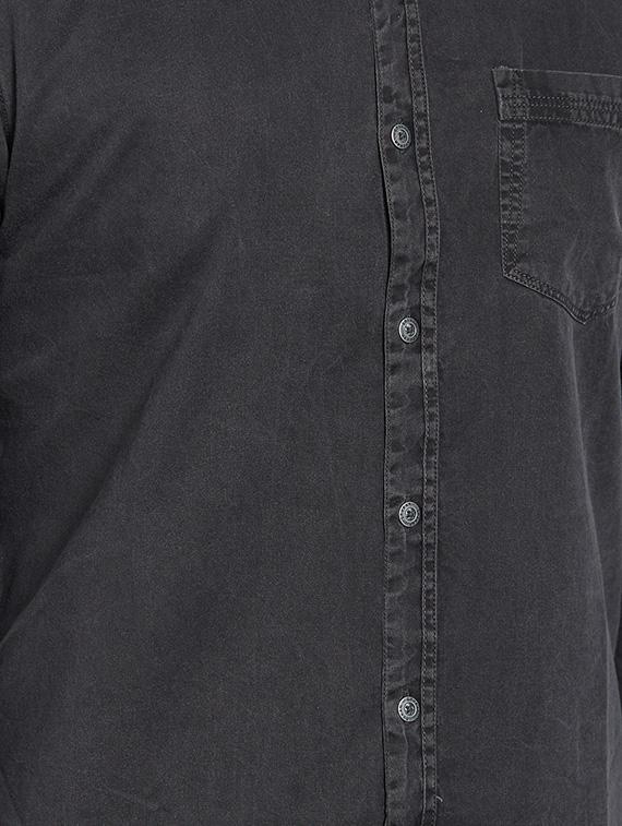 black cotton casual shirt - 14181534 - Standard Image - 3