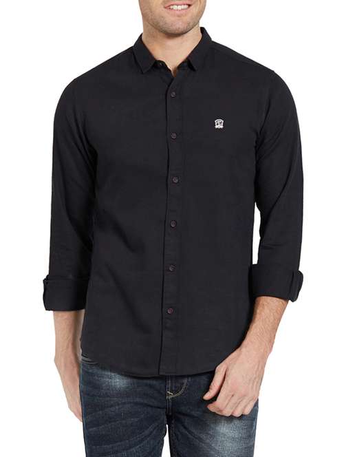 black cotton casual shirt - 14181535 -  Standard Image - 0