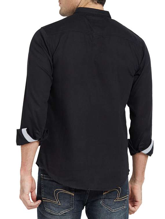 black cotton casual shirt - 14181535 -  Standard Image - 3