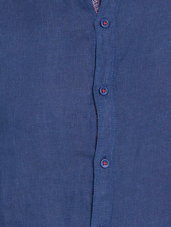 blue linen casual shirt - 14181542 - Standard Image - 3