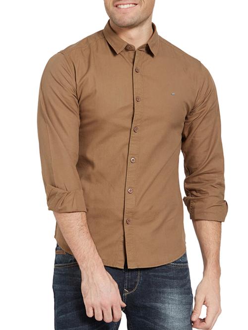 brown cotton casual shirt - 14181545 -  Standard Image - 0