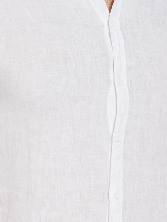 white linen casual shirt - 14181547 - Standard Image - 3
