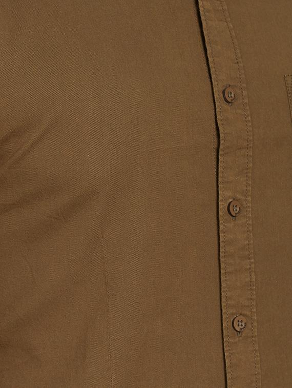 brown cotton casual shirt - 14181553 - Standard Image - 3