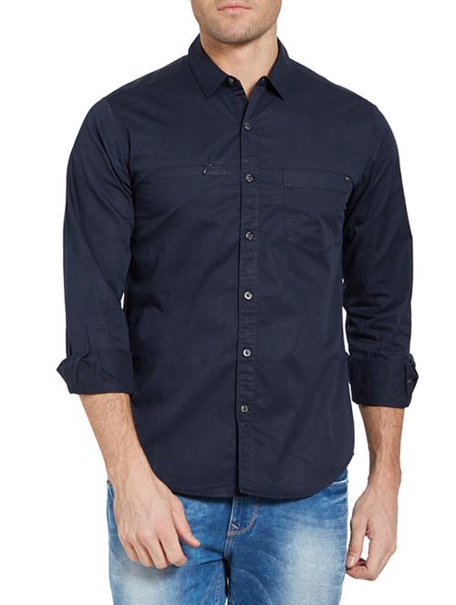 blue cotton casual shirt - 14181554 - Standard Image - 0