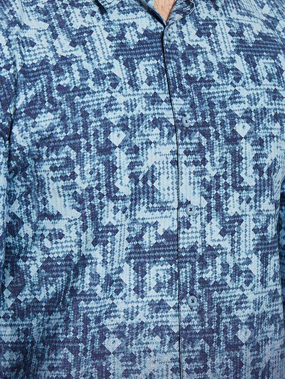 blue cotton casual shirt - 14181557 -  Standard Image - 3