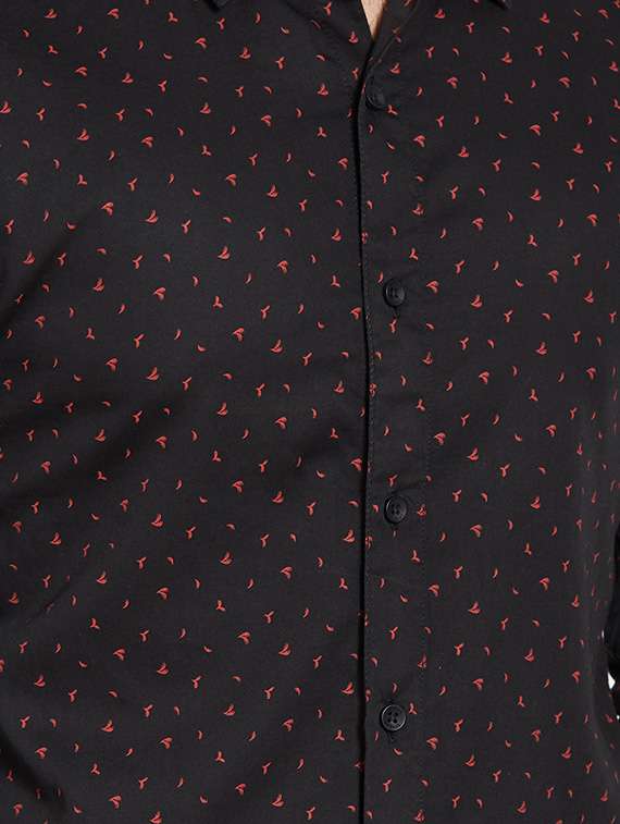 black cotton casual shirt - 14181579 -  Standard Image - 3