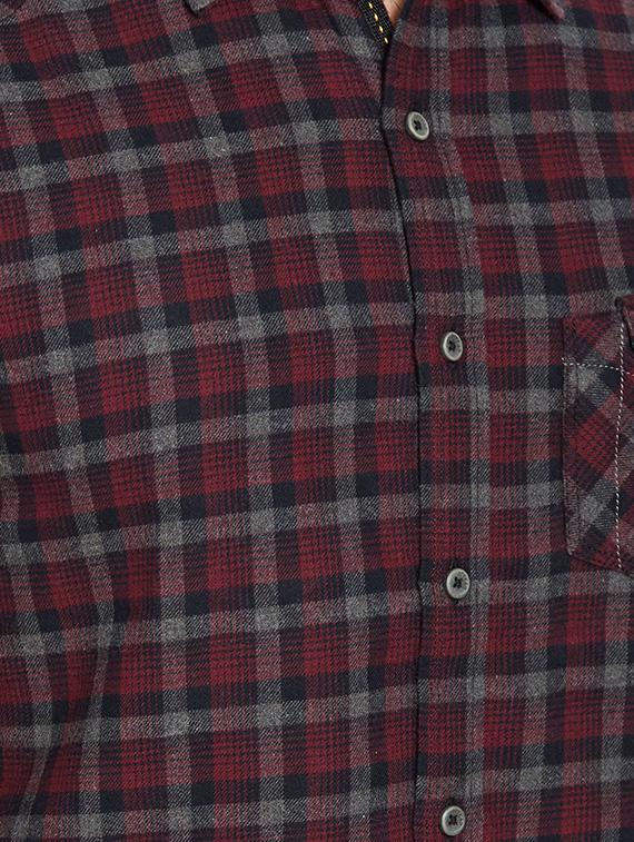 red cotton casual shirt - 14181588 - Standard Image - 3