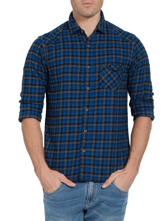 blue cotton casual shirt - 14181589 -  Zoom Image - 0