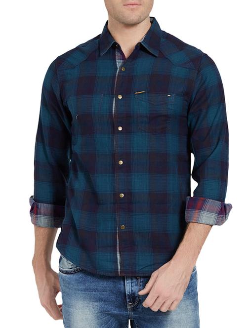 blue cotton casual shirt - 14181597 -  Standard Image - 0