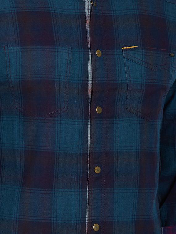 blue cotton casual shirt - 14181597 - Standard Image - 3