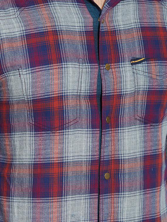 red cotton casual shirt - 14181598 - Standard Image - 3
