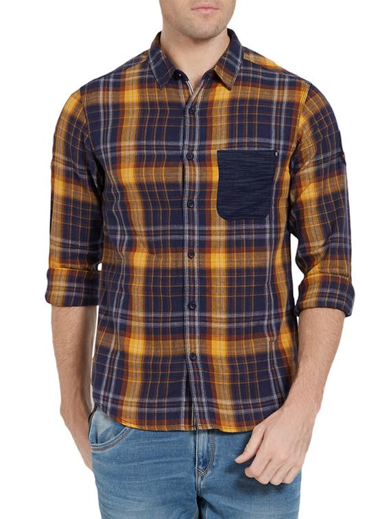 yellow cotton casual shirt - 14181600 -  Zoom Image - 0