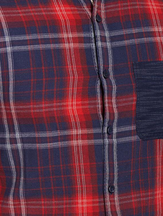 red cotton casual shirt - 14181601 - Standard Image - 3