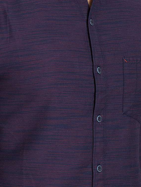 navy blue cotton casual shirt - 14181607 -  Standard Image - 3