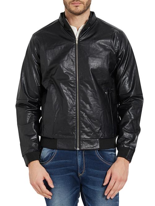 black leather biker jacket - 14181621 -  Standard Image - 0