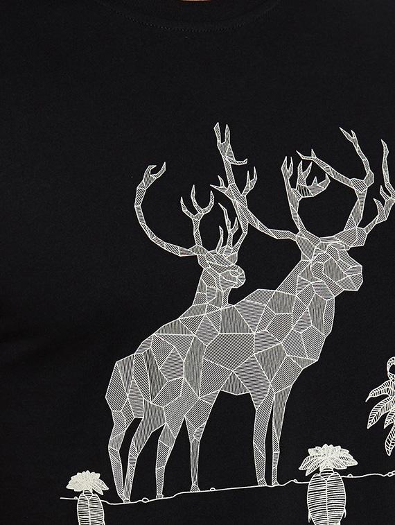 black cotton t-shirt - 14181637 - Standard Image - 3