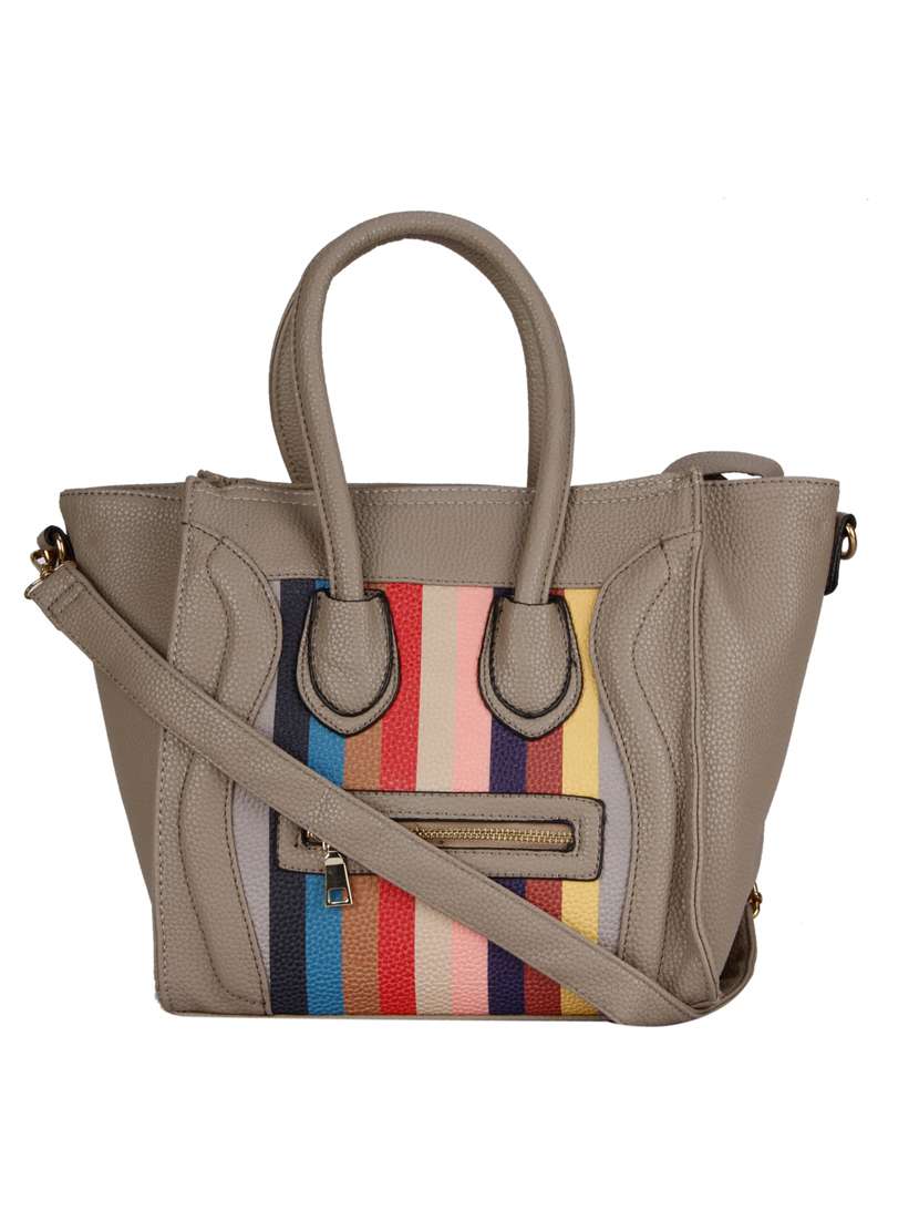 grey leatherette  regular handbag