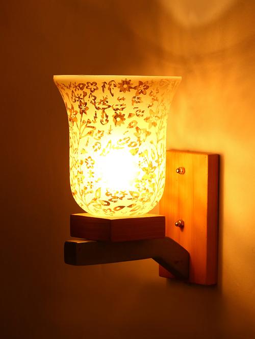 somil vintage glass wall lamp (hand decorative with golden design) set of 4 a36 - 14184943 -  Standard Image - 0
