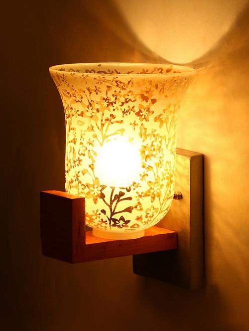 somil vintage glass wall lamp (hand decorative with golden design) set of 4 a38 - 14184945 -  Standard Image - 0