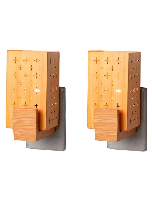 somil designer wooden wall lamp (set of 2)- aa41 - 14184966 -  Standard Image - 0