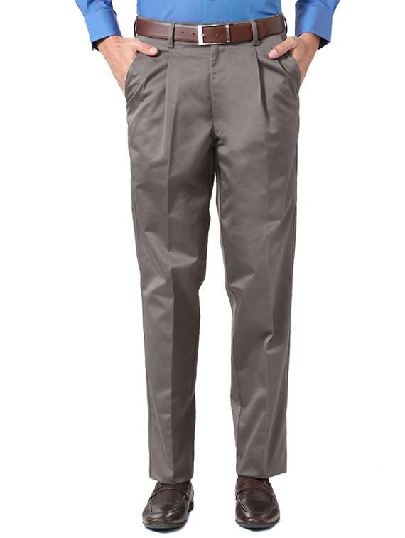 grey polyester blend formal trouser