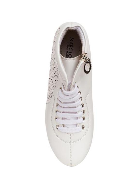 white faux leather laceup sneakers - 14189773 - Standard Image - 3