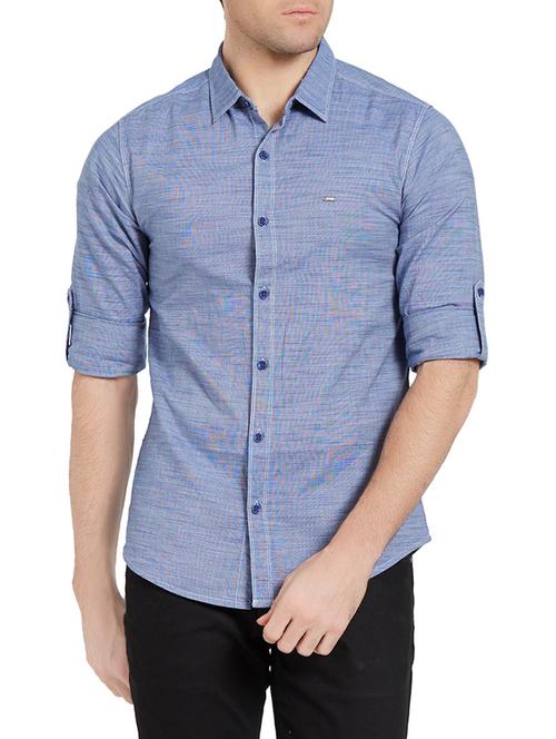 blue cotton casual shirt - 14191571 -  Standard Image - 0