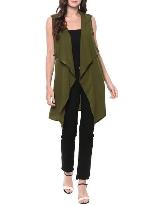 dark green crepe shrug - 14192791 - Standard Image - 0