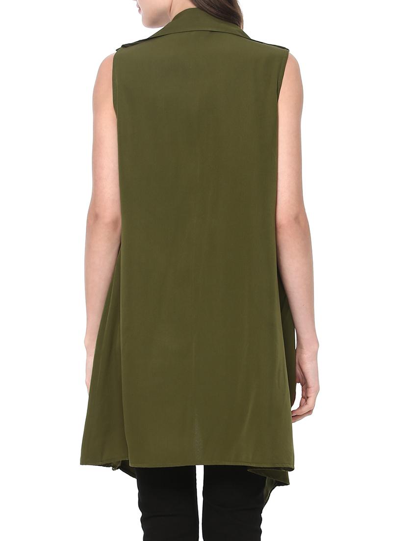 dark green crepe shrug - 14192791 - Standard Image - 3