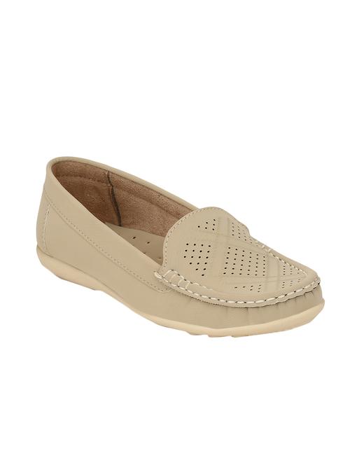 beige leatherette slip on loafers - 14193172 -  Standard Image - 0