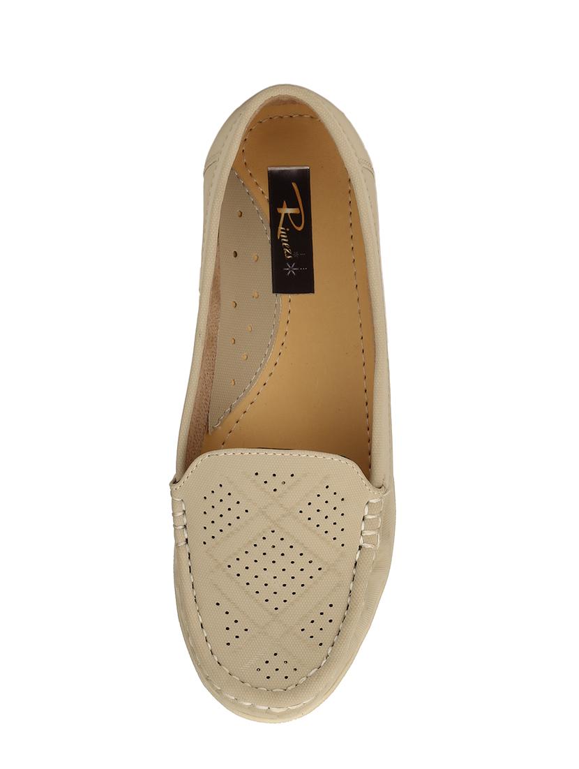 beige leatherette slip on loafers - 14193172 - Standard Image - 3