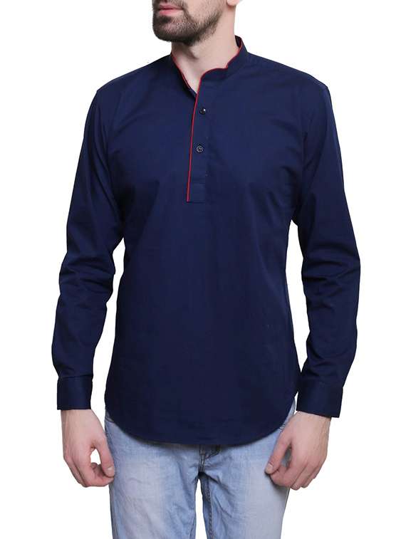 blue cotton short kurta