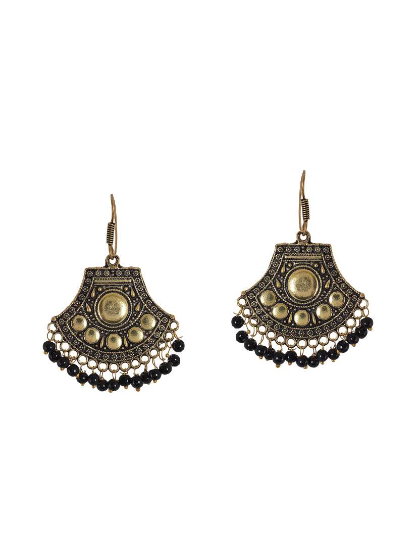black metal drop earrings