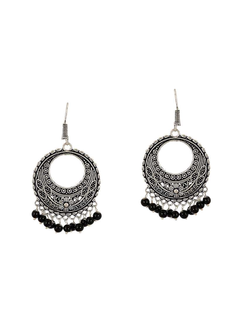 black metal drop earrings