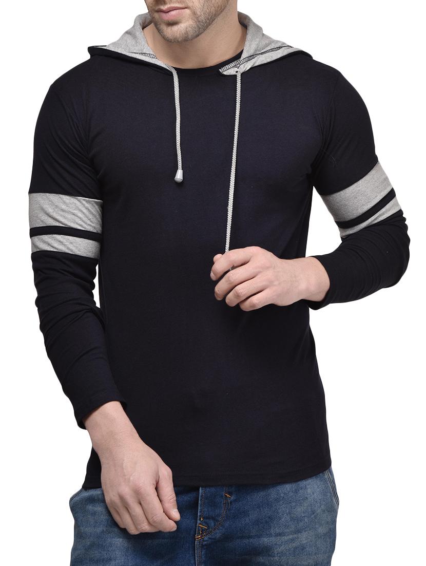 buy navy blue cotton color block t shirt by kay dee online