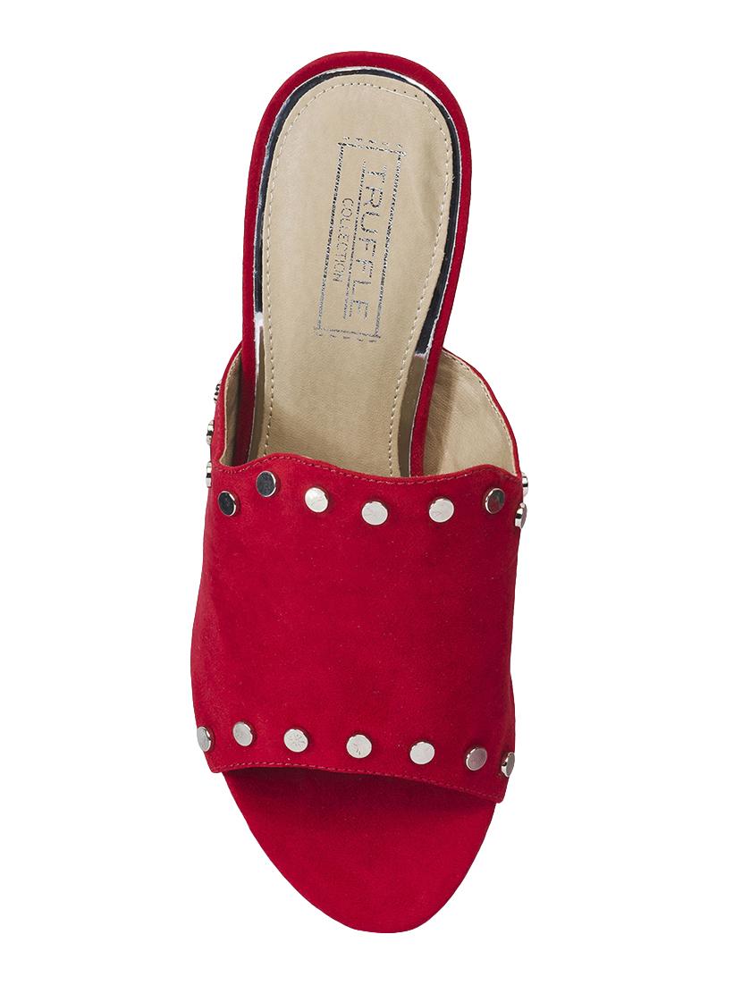 red faux leather mules sandals - 14227335 - Standard Image - 3