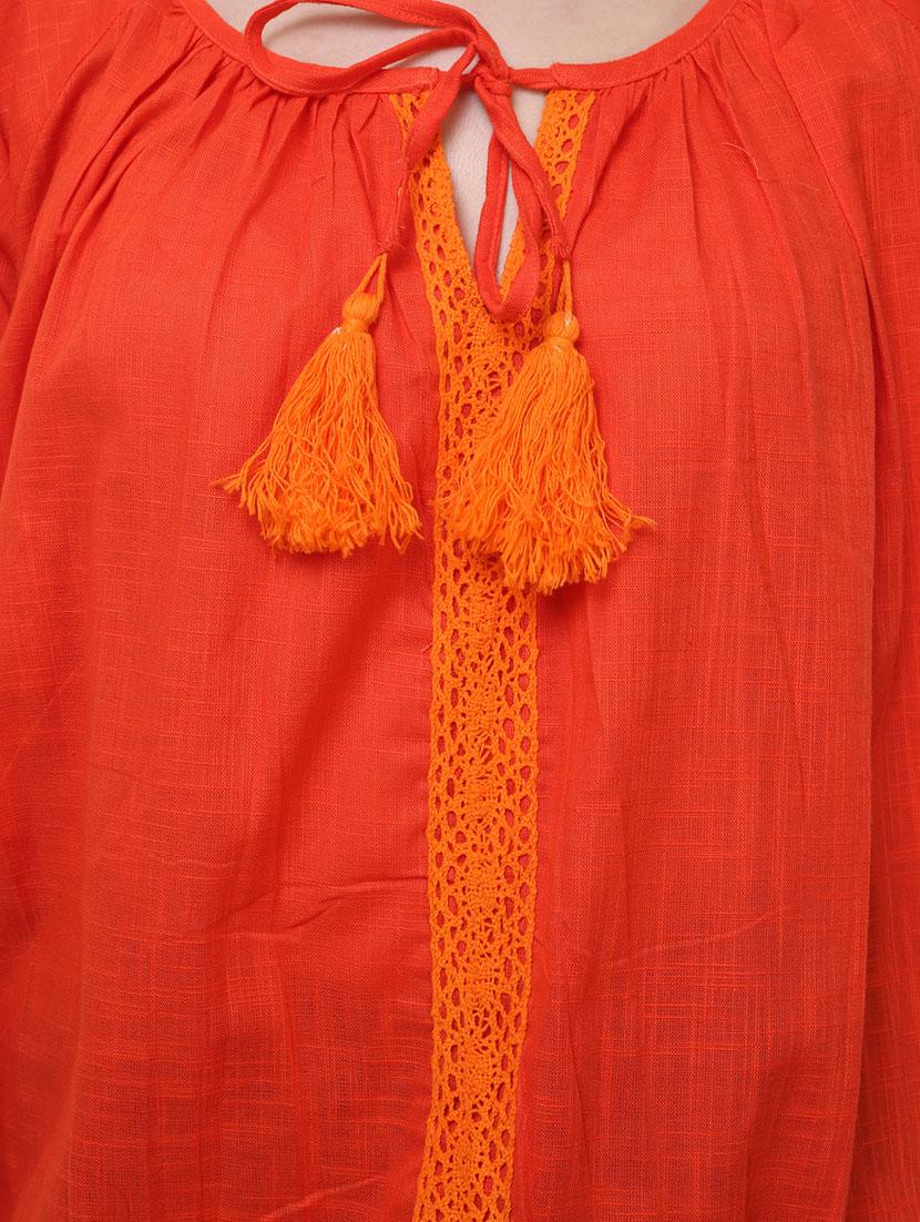 orange cotton blouson top - 14228985 - Standard Image - 3