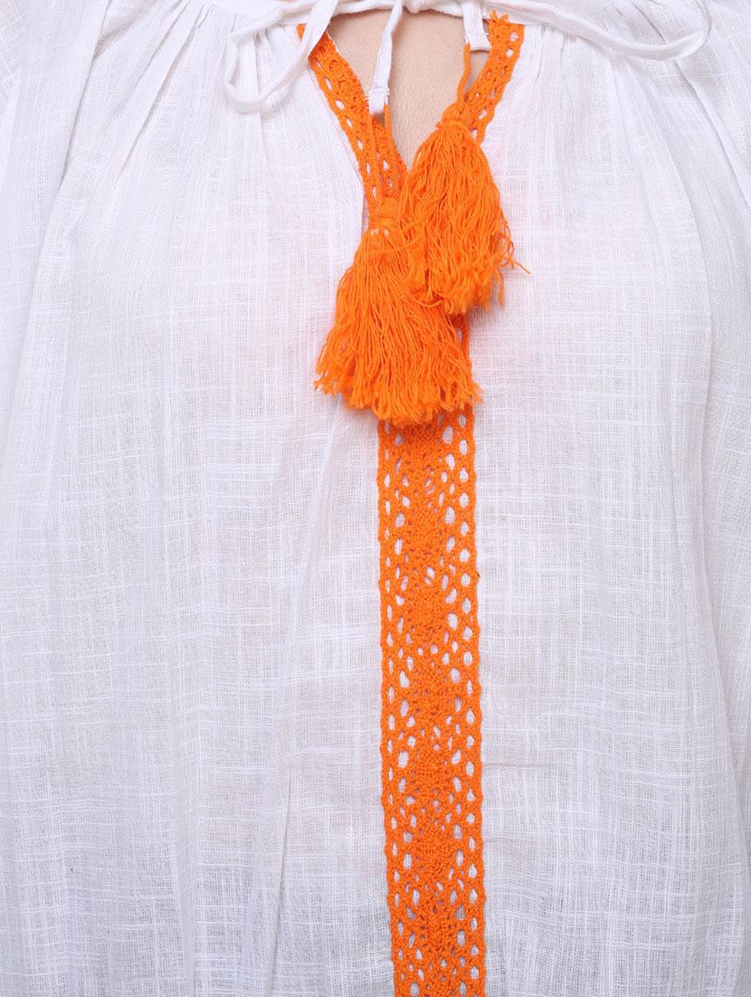 white cotton blouson top - 14228988 - Standard Image - 3