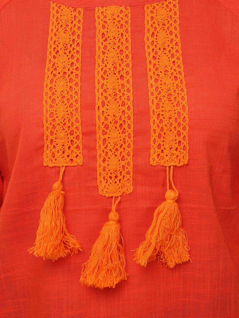 orange cotton casual top - 14228991 - Standard Image - 3