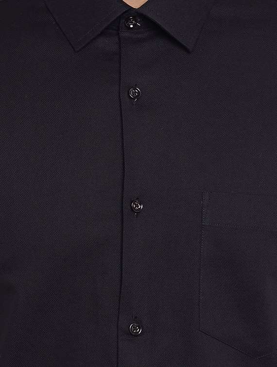 black cotton formal shirt - 14232278 -  Standard Image - 3