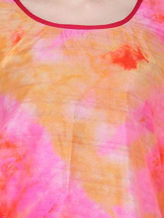 pink silk a-line kurta - 14232709 - Standard Image - 3